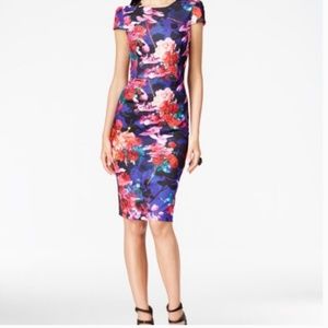Betsey Johnson purple floral cap sleeve dress